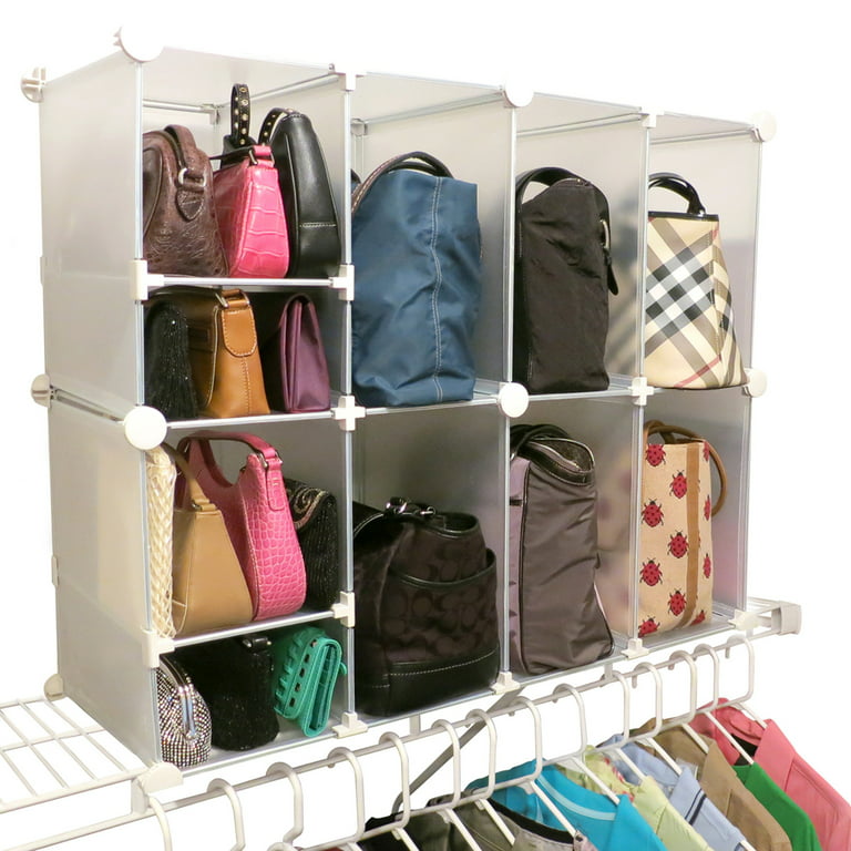 Purse Storage Organizer for Closet : Adjustable Dividers Handbag Organizer  - Stackable Wire Handbags Storage Baskets - Wallets Tote Chain Bags
