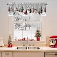 thumbnail image 2 of Christmas Tie Up Valances Curtain, Snowman Checked Xmas Tree Snowflake Winter Grey Adjustable Rod Pocket Short Window Treatment Tie Up Curtains Valances for Kitchen Living Room Bathroom 42x18 Inches, 2 of 9