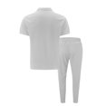 thumbnail image 4 of Stamzod Mens Outfits 2 Piece Short Sleeve Half Zip Shirt and Pant Lounge Sets for Men Ribbed Breathable Solid Plus Size Men Beach Outfits Sets, 4 of 4