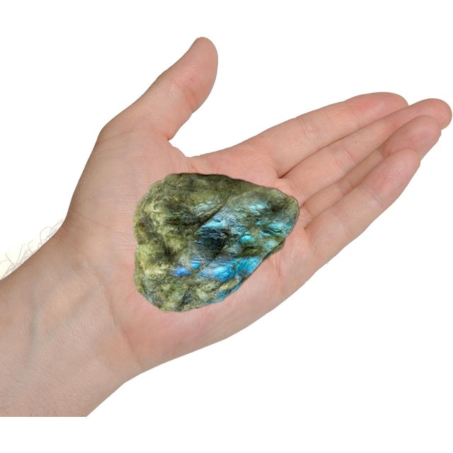 Erliway 2-3'' Labradorite Raw Crystals, Natural Rough Crystals and Healing Stones, Crystal Rocks and Gemstones for Tumbling Cabbing Fountain Rocks Decoration Wire Wrapping Reiki (0.15-0.22lb)