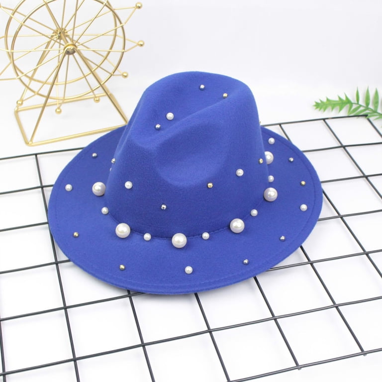 Elegant Blue Sequin Women\'s Hat Sequin Short Brim Hemming Jazz Hat Hats for Men & Women  main image 3