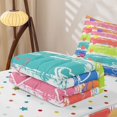 thumbnail image 5 of Manfei Rainbow Printing Zipper Twin Comforter Sets with Fitted Sheet and 2 Pillowcases, Kawaii Stripe Love Heart Zipper Bedding Set, Pink Green Blue, Polkadot Reversible, 4pcs, 5 of 7