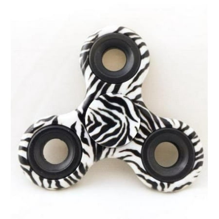Cp Tri Hand Spinner Fidget Spinners Zebra Animal Print Design Toy Stress Reducer Ball Bearing - May help with ADD, ADHD, Anxiety, and Autism Adult Children