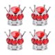 thumbnail image 1 of 4 Piezas Tapas de Válvula de Vástago de Rueda de Neumático Estilo Corona Diamante Universal para Coches Camiones Bicicletas Rojo, 1 of 5