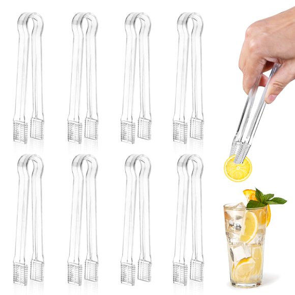 Pinzas de plástico para servir Ninsula, 8 unidades, transparentes, 16 cm