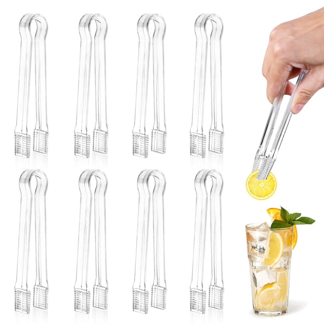 Pinzas de plástico para servir Ninsula, 8 unidades, transparentes, 16 cm