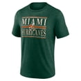 thumbnail image 2 of Men's Green Miami Hurricanes Double Stripe Tri-Blend T-Shirt, 2 of 3