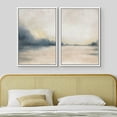 thumbnail image 3 of IDEA4WALL Framed Canvas Print Wall Art Set of 2 Gray & Tan Grunge Pastel Watercolor River Landscape Abstract Modern Art Colorful Contemporary Print for Bedroom, Office - 16"x24"x2 Panels White, 3 of 5