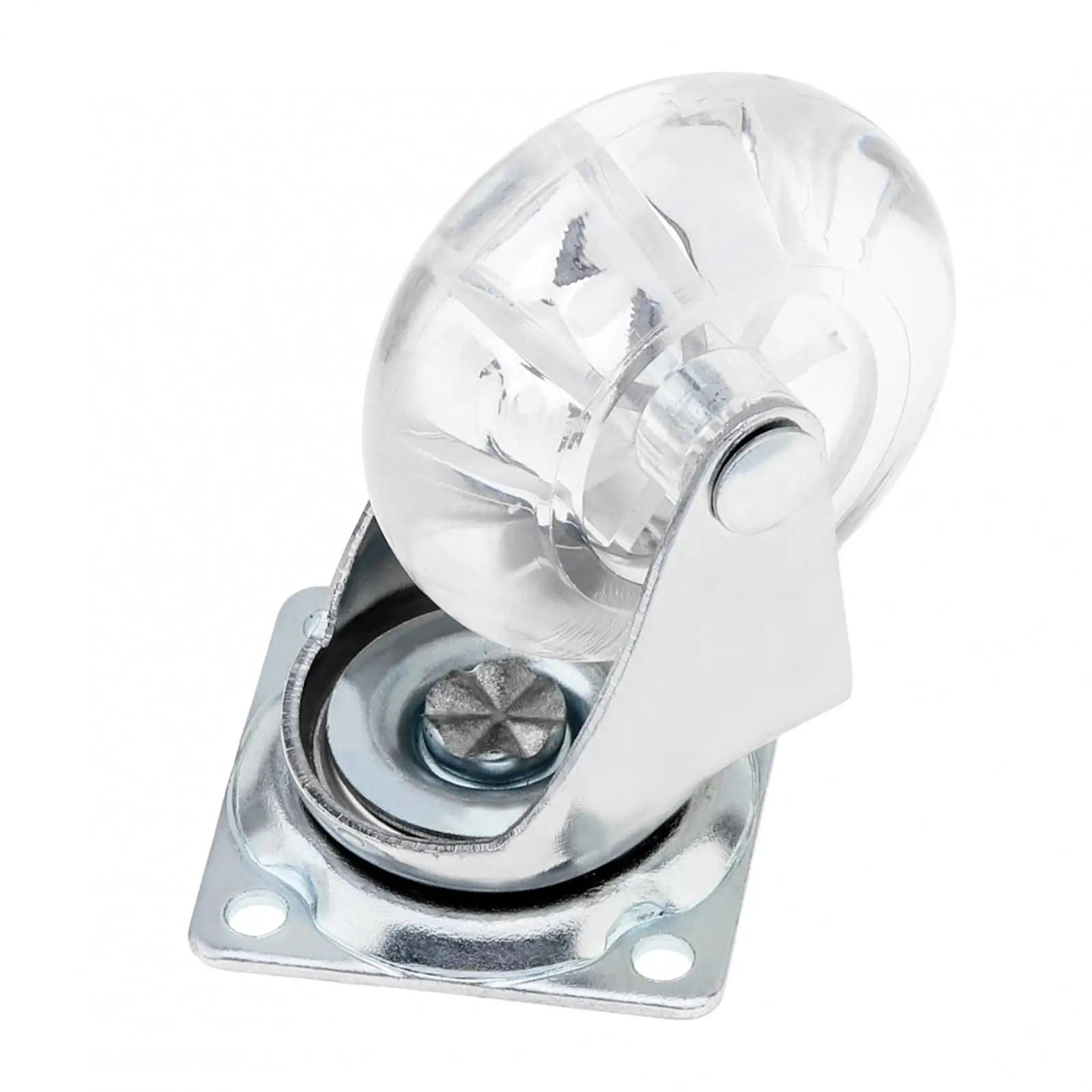 4Pcs 2 Inch Caster Pu Transparent Universal Crystal Wheel No Noise Small Cart Industrial Wheel Office Chair Casters Tool ,Reliable