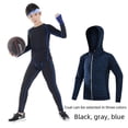 thumbnail image 3 of Traje de fitness para niños Mallas de manga larga Mallas deportivas elásticas Baloncesto Fútbol Base Mallas de secado rápido Mallas para hombres, 3 of 5