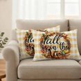 thumbnail image 2 of Pumpkin Fall Outdoor Waterproof Pillow Covers, Thanksgiving Maple Leaf Orange Check Decorative Rectangle Throw Pillowcase Sofa Cushion Sham for Patio/Couch/Chair, 20"x12" 2 Pack, 2 of 8