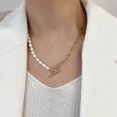 thumbnail image 5 of Collar de perlas vintage con cadena de eslabones gruesos, perlas cultivadas, gargantilla de oro, dije retro de moda, joyería de San Valentín para mujeres y niñas, 5 of 5