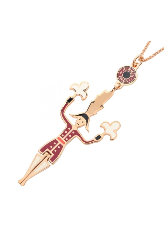 Pre-Owned Hermes Herms Artificier Fireworks Necklace, Gold-Plated, Women's,... (Good)