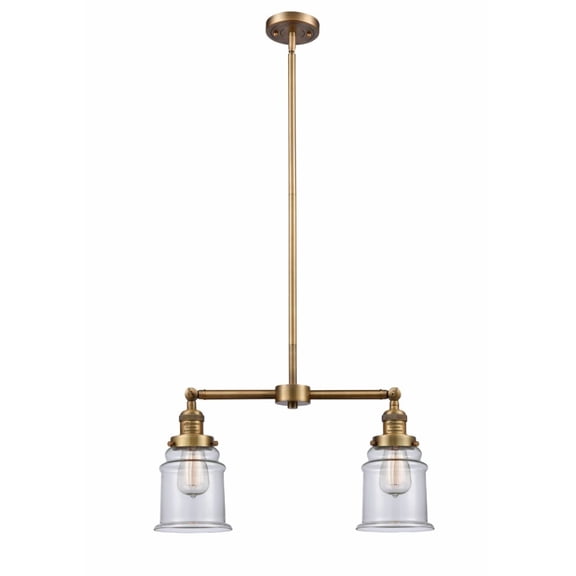 Innovations 2-LT Vintage LED Canton 22" Chandelier - Brushed Brass - 209-BB-G182-LED