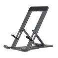 thumbnail image 1 of Cagogo Tablet Stand, Portable Foldable Lazy Desktop Stand for Phone Tablet, Aluminum Alloy Adjustable Non Slip Holder, Multi Angle Bracket for Home Office Bed Reading Watching Videos, 1 of 5