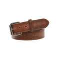 thumbnail image 2 of Snap On Vintage Stitching Distressed Embossed Skull Cross Bones Leather Belt, 2 of 3