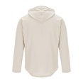thumbnail image 5 of asjyhkr Mens Linen Shirts Long Sleeve Drawstring Hooded Button Crew Neck Hoodies Casual Fashion Breathable Hiking Beach Workout Tops with Pockets, 5 of 7