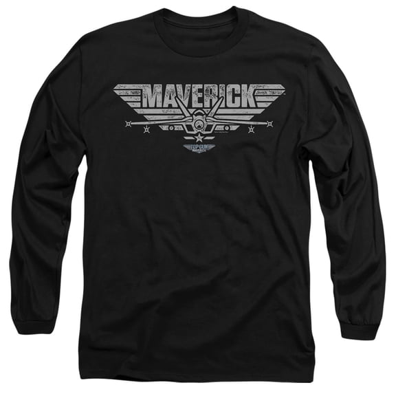 Top Gun: Maverick Plane Logo Unisex Adult Long-Sleeve T Shirt (Large) Black