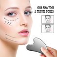 thumbnail image 4 of Juego de herramientas Gua Sha de acero inoxidable para tratamiento facial, reduce las toxinas, las arrugas aumentan la luminosidad del cutis, 4 of 5