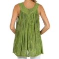 thumbnail image 2 of Sakkas Boho Love Sleeveless Blouse - Green - One Size, 2 of 6