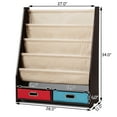 thumbnail image 4 of Topbuy Espresso  Book Rack Kids Toys Organizer Shelves With 4 Sling Bookshelf And 2 Boxes, 4 of 10