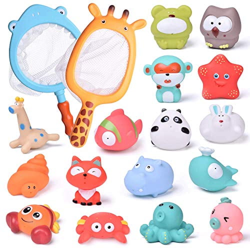  BOHS Rubber Squirting Fish - Cute Floating Cartoon Soft - Baby  Bath Play Water Marine Animals Toys - 6 Count : Toys & Games