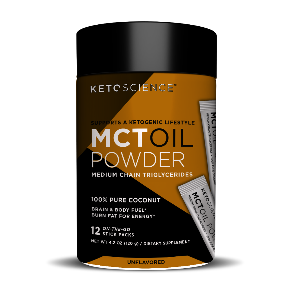 Keto Science MCT Oil Powder Stick Packs Dietary Supplement, 15 Servings