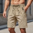 thumbnail image 7 of Besolor Men's Plus Size Shorts Wide Leg Drawstring Elastic Waisted Lightweight Quick Dry Outdoor Casual Running Shorts with Zipper Pockets(X-Large,Khaki), 7 of 7