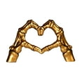 thumbnail image 2 of Neoyler Skeleton Heart Hands Resin Decor for Halloween Indoor Outdoor Spooky Display Suit for Home Office Desk and Gift for Halloween Lovers 4.7in Gold, 2 of 6