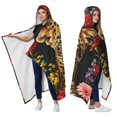 thumbnail image 2 of Flower Garden Leopard Wearable Blanket Hoodies for Women Men Adults Leopard Lovers Soft Cozy Colorful Flowers Leopards Hooded Blankets for Couch Home Decor Birthday Gifts 60×80 Inch, 2 of 5