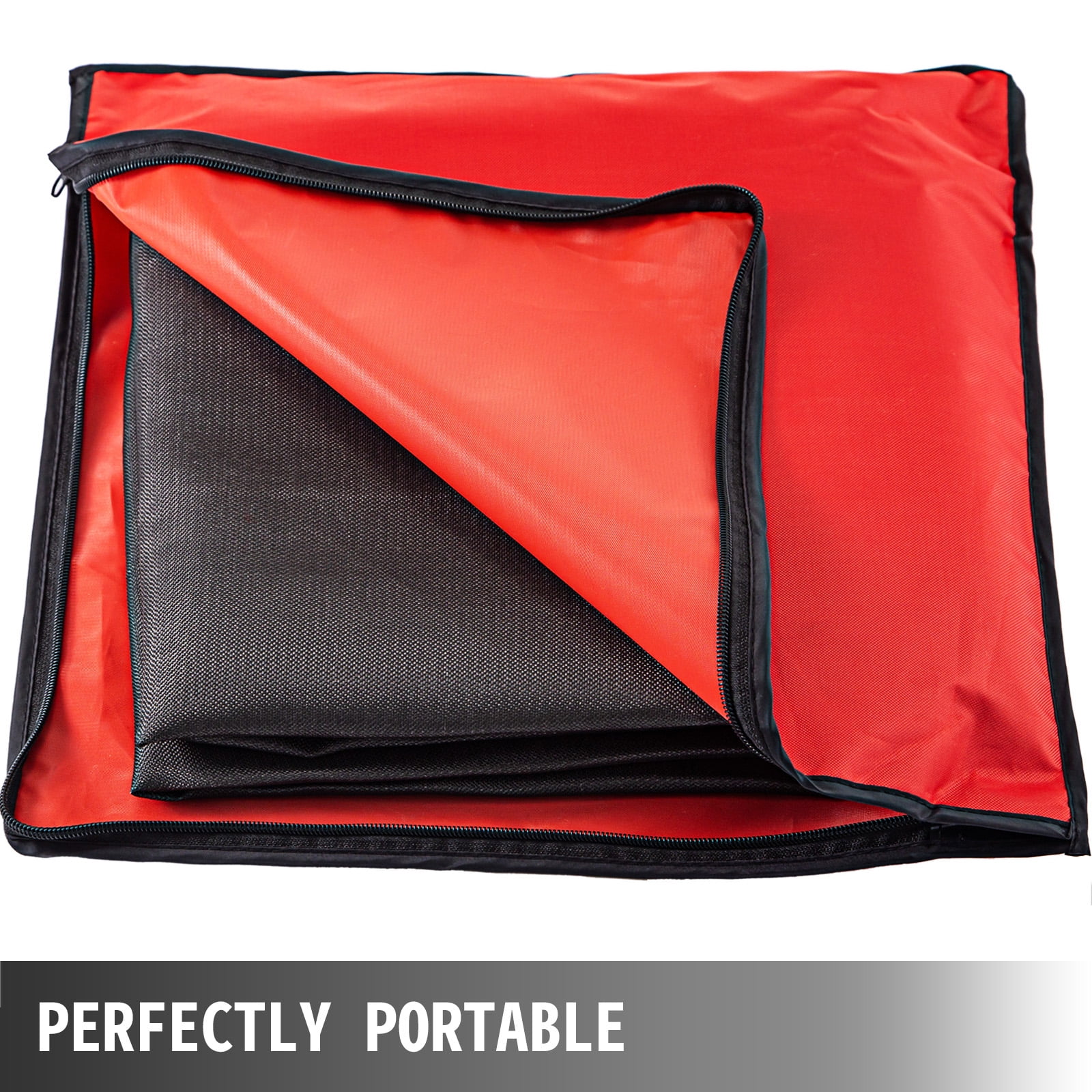 KFFKFF 8 x 10 ft Welding Blanket Black Fiberglass Blanket Portable Fiberglass Fire Retardant Blanket Welding Mat Welding Fireproof Thermal Resistant Insulation with Carry Bag