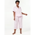thumbnail image 4 of Joyspun Women's Woven Notch Collar Pajama Top, Sizes S to 3X, 4 of 5