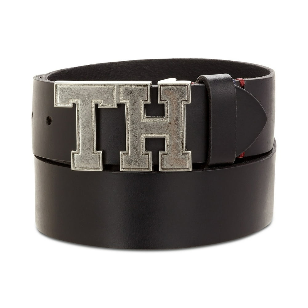 tommy hilfiger monogram plaque long leather boots