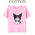 thumbnail image 3 of Camiseta de algodón 100% para niños Kuromi, camiseta informal de verano de manga corta con estampado de anime My Melody Sanrio, regalo kawaii para niños y niñas, 3 of 5