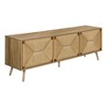 thumbnail image 1 of Monarch Specialties Tv Stand, 72 Inch, Media Entertainment Center, Storage Cabinet, Console, Walnut Laminate, Natural Seagrass, Mid Century, Modern, 1 of 8