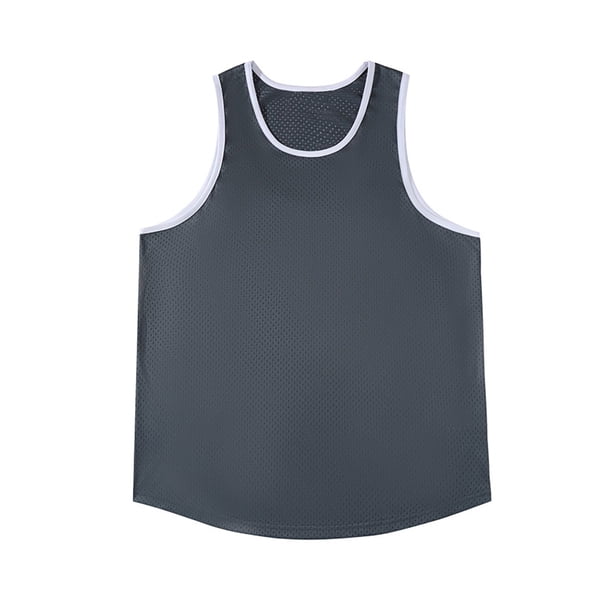 pstuiky Camisetas sin mangas para hombre, Camiseta deportiva de tirantes con cuello redondo, transpirable, informal, de color liso, para hombre Camisas de hombre l