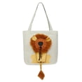 thumbnail image 4 of serony Pet Carrier Lion Breathable Drawstring Cat Adjustable Dog Carrying Cartoon Canvas Transport Retractable Outgoing Travel Handbag Light gray L, 4 of 9
