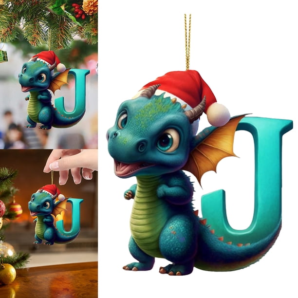 26 Letras Dinosaurio Navidad Plano para Navidad para Navidad (J)