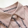 thumbnail image 1 of Guardurnaity Camisa clásica de media manga con cuello alto y estampado floral para mujer, fácil de combinar. Prendas para la parte del cuerpo Rosa METRO, 1 of 3
