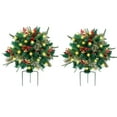 thumbnail image 2 of LED Lighted Ground Plug Christmas Tree - 2 Pack with 20 Lights Each, 8 Lighting Modes, Sturdy Tripod Base, Battery-Powered (Requires 3 AA Batteries), Indoor/Outdoor Holiday Decoration, 2 of 6