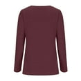 thumbnail image 4 of Ashirexll Long Sleeve Tops for Women Plus Size Long Sleeve V-Neck Shirts Fall Fashion Basic Layering Slim Soft Thermal Underwear Tops Wine 3XL, 4 of 5