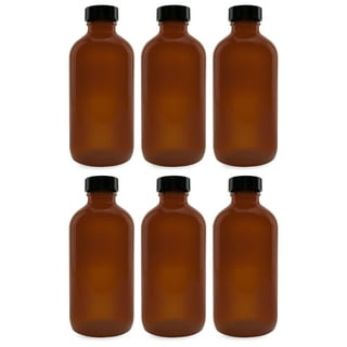 Set of 8oz Glass Bottles with Black Plastic Caps | Reusable Stout Flint  Glass Bottles with Lids for …See more Set of 8oz Glass Bottles with Black