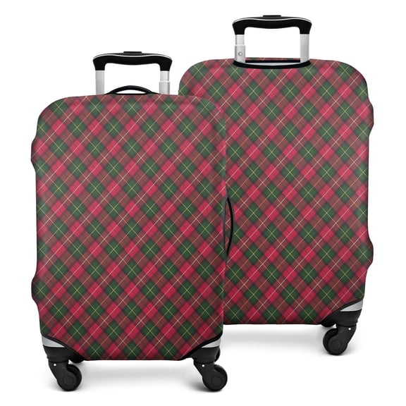 Red and Green Checkerboard Checkered Pattern Luggage Cover Fashion Suitcase Cover Baggage Covers Fit 25-28 Inch Luggage (Go Travel)