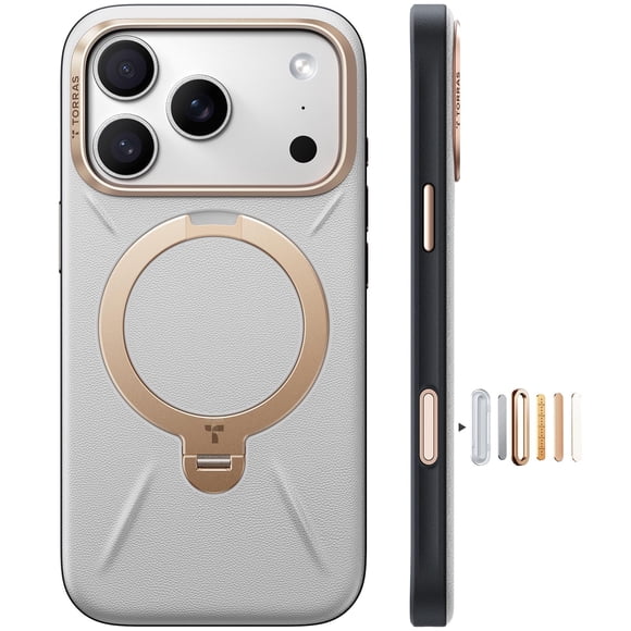 Funda TORRAS de piel orgánica para iPhone 17 Pro Cloud White