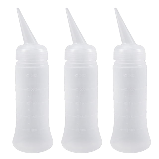 Shisuyan 3pcs 260ml Refillable Empty Bottles Plastic Washing Bottle Graduated Bottle Medicine Container for Home Shop