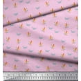 thumbnail image 3 of Soimoi Pink Cotton Duck Fabric Trolley & Bottle Kids Print Sewing Fabric Yard 56 Inch Wide, 3 of 3