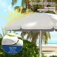 thumbnail image 3 of Outsunny 5.7' Beach Umbrella with Tilt, Cup Holders, Hooks, Cream White, 3 of 9