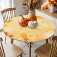 thumbnail image 3 of Autumn Orange Maple Leaf Thanksgiving Fitted Round Tablecloths Table Covers 55"-60",Waterproof Table Cloth for Kitchen Holiday Party Tables Decor, 3 of 9