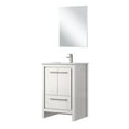 thumbnail image 2 of Lafarre 24 in W White Vanity, White Quartz Top, Brushed Nickel Faucet Set & 18 in Mirror, 2 of 6