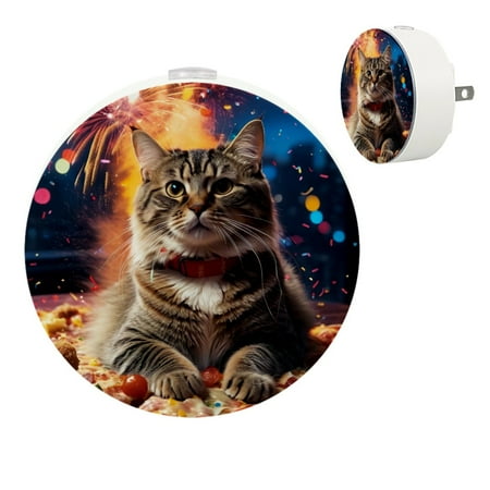 

Night Light Night Lights Plug into Wall 2-Pack Nightlight Plug in Night Light Dusk to Dawn Night Lamp Led Night Light for Adults Kids Room Cat and Pizza Cartoon Animal Lovely